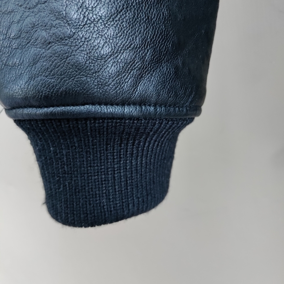 Joe's Collection Floral Embroidered Black Faux Leather Bomber Jacket - Picture 11 of 15